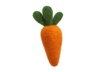 Felt carrot toy representing healthy eating and spring