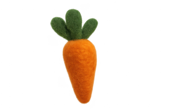 Felt carrot toy representing healthy eating and spring