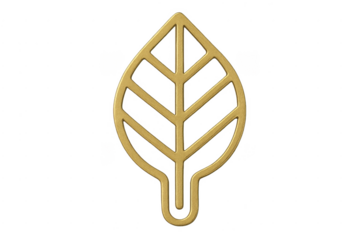 Golden stylized leaf icon representing nature and ecology