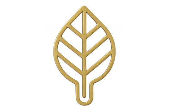 Golden stylized leaf icon representing nature and ecology