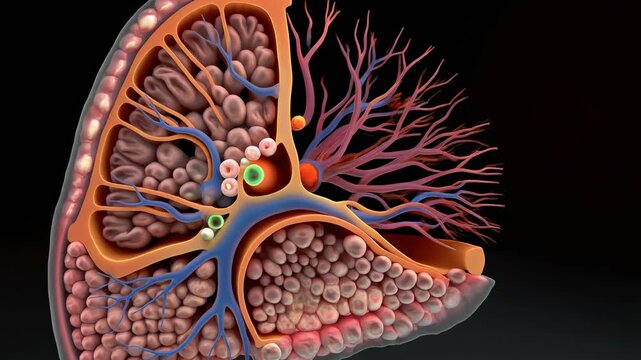 Detailed cross-section of the eye's retina, illustrating rods and cones and vascularization.