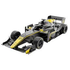 Obraz premium Modern Formula One Race Car With Black and Yellow Accents On Transparent Background For Sports And Competition Concepts