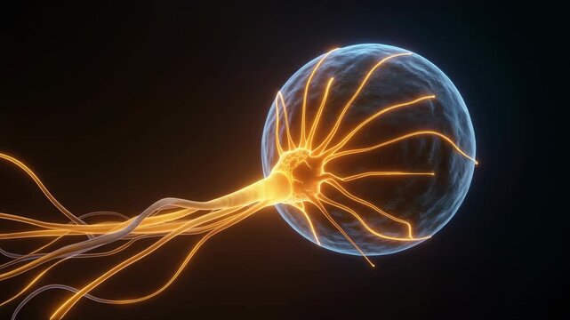 3D Animation of Optic Nerve Network Connecting to a Neuron Cell