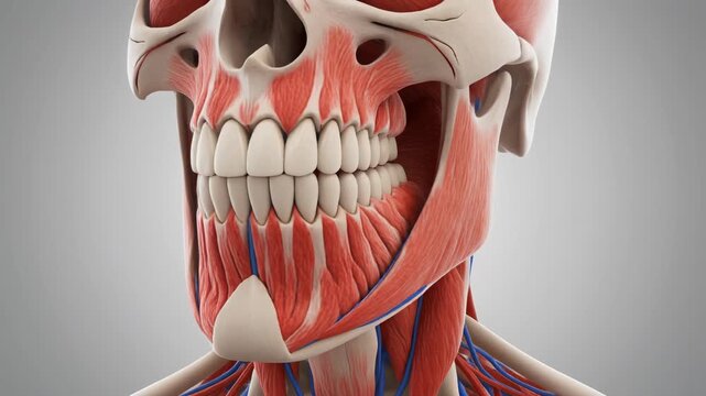 3D Animation of Masseter Muscle and Jaw Anatomy
