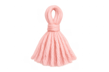 Pink yarn tassel for decorative craft element