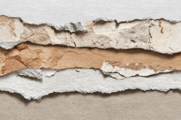 Obraz premium Torn Paper Edges in Shades of White and Beige – Artistic Texture