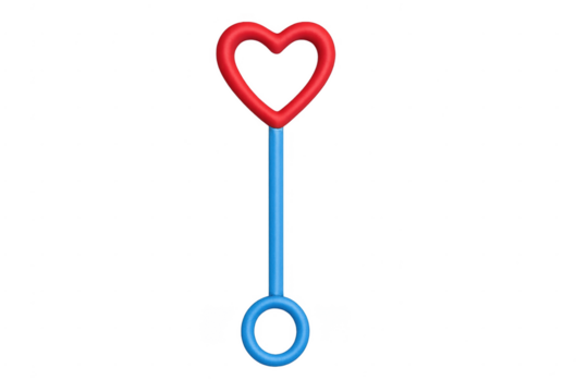 Heart bubble wand toy for making soap bubbles