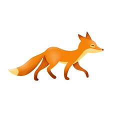 Cute Hand Drawn Fox Illustration – Cartoon Woodland Animal for Kids and Nursery Design