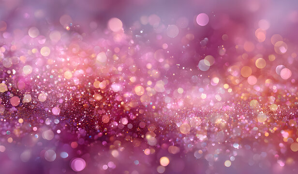 AI-Generated Image Of Pink Christmas Bokeh Backgroun - Powered by Adobe