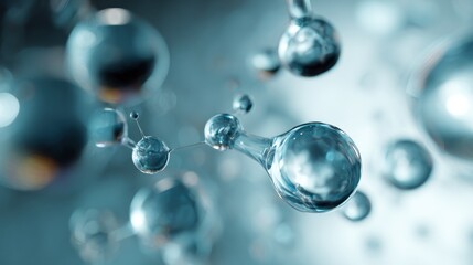 Captivating Microscopic View: Molecule Structure with Spherical Connections