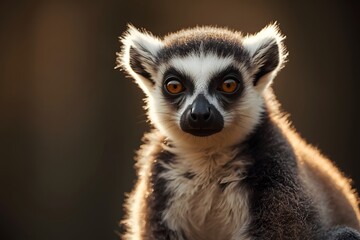 Fototapeta premium Lemur portrait. Close Up portrait Of Ring Tailed Lemur