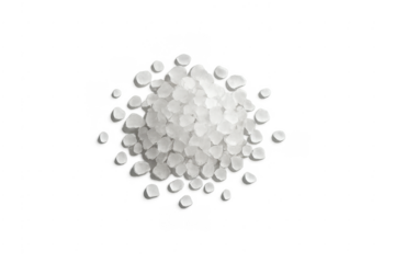 Hailstones forming pile on transparent background