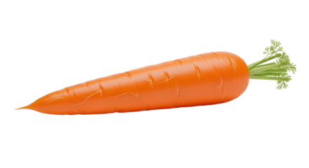 Fresh bright orange carrot isolated PNG with Transparent Background