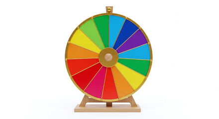 Obraz premium Colorful Prize Wheel of Fortune isolated on white background for games and raffles excitement