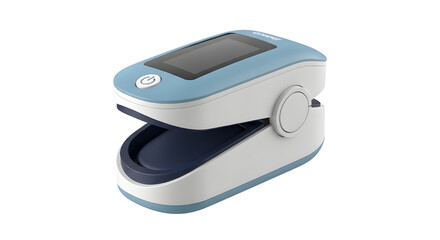 Fingertip pulse oximeter for measuring oxygen saturation level isolated PNG with Transparent Background