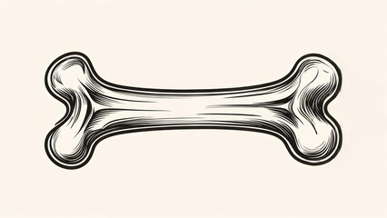 Vintage Engraved Dog Bone Illustration.