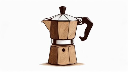 Vintage Italian Coffee Maker, Espresso Maker, Moka Pot, Brewing Coffee, Kitchen Utensil, Coffee Preparation.