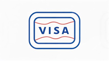 Visa Credit Card Logo with Wavy Lines.