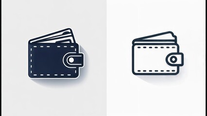 Wallet Illustration in Two Styles.