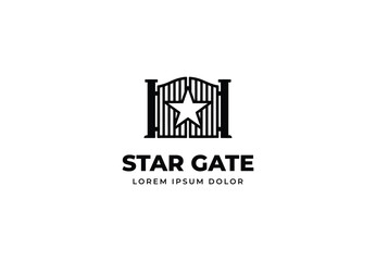 A gate with star Logo design for your company branding