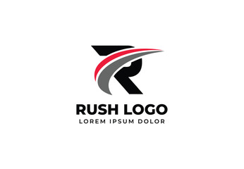 Fototapeta premium Letter R with swoosh Logo design for your company branding