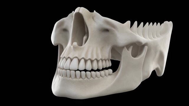 3D Animation of Human Skull: Ethmoid Bone and Crista Galli