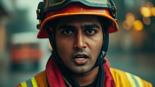 A determined firefighting professional