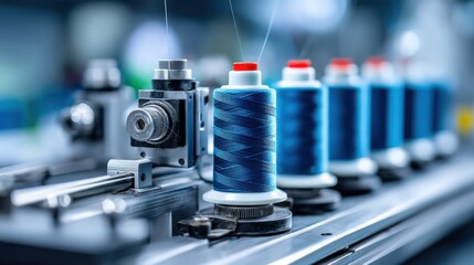 Fototapeta premium Copper Wire Spools in Industrial Setting with High-Definition Photography
