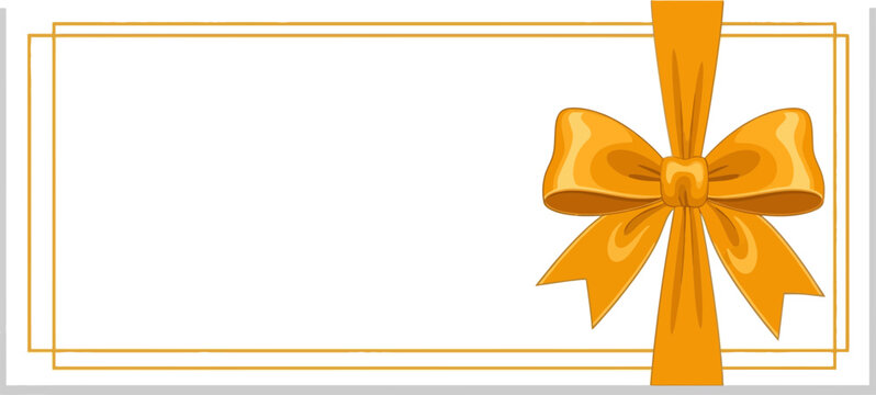 Elegant gift certificate design with golden bow and minimalist style suitable for presentation or reward purposes transparent background
