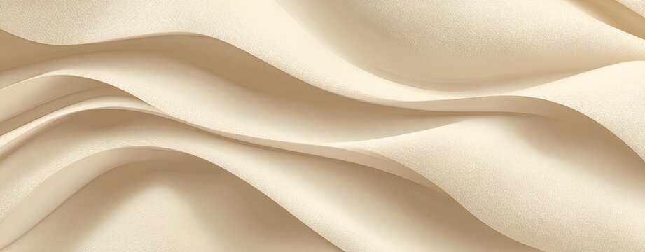 Abstract beige fabric, soft curves flowing. Elegant, textured surface creates wave-like forms - Powered by Adobe