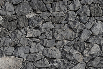 Natural volcanic stone wall texture from Tenerife, Spain