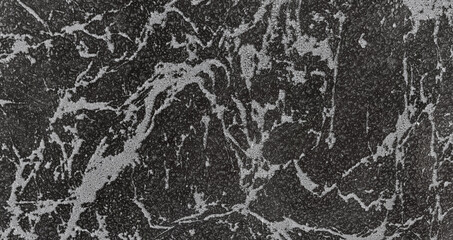 Texture of cheap ceramic floor with black marble printed pattern