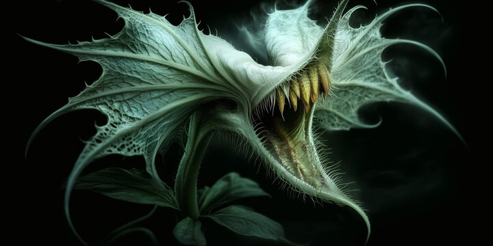 Feral Carnivorous Plant with Fanged Maw