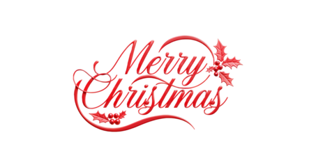 Luxury Merry Christmas Multi Colour Bundle Calligraphy with Holly Ribbon – Transparent PNG + Vector