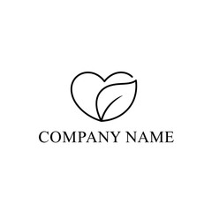 Heart and Leaf Logo Design Representing Nature and Love.