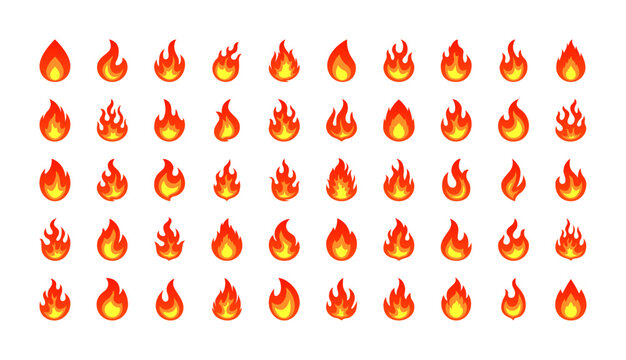 炎のロゴアイコンベクターセット