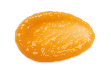 Orange fruit sauce dollop with transparent background