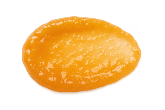 Orange fruit sauce dollop with transparent background