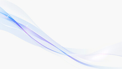 白い背景に輝く青と紫の透明なリボン