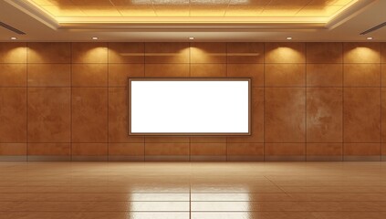 big horizontal poster on metro station