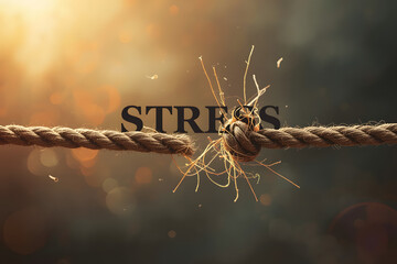 The word stress resting on a breaking rope