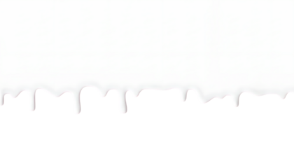 Abstract dripping black paint on a white surface isolated on transparent background