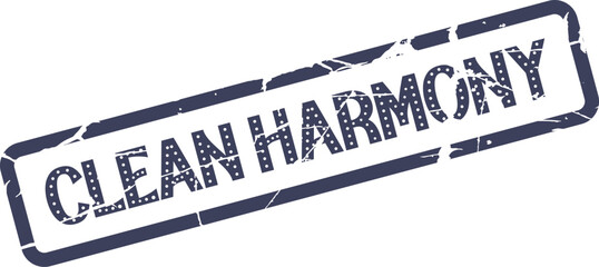 Natural Clean Harmony grunge effect stamp representing unity and serene brand values