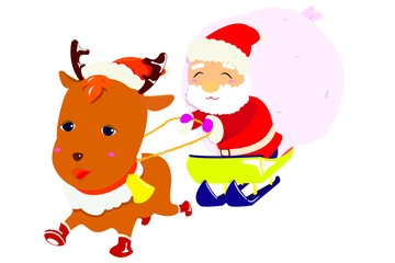 santa claus and his reindeer's first departure