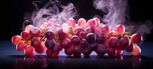 a light grape fruit , coming out of the smoke,generative AI