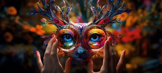 A medusa , a small creature made of glass that is sitting in the palm of your hand,,generative AI