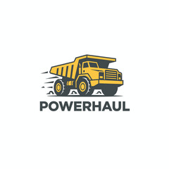 Powerhaul Mining and Construction Dump Truck Logo