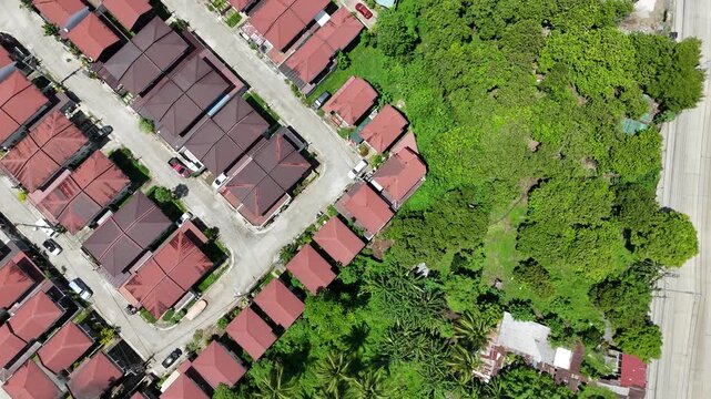 4K Aerial Drone Top Down View of Houses at Quezon Province Philippines