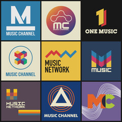 Compilation of Music and Sound Wave Vector Symbols for Television and Digital Media Branding