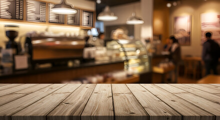 Cozy Modern Cafe Interior With Blurred Background.